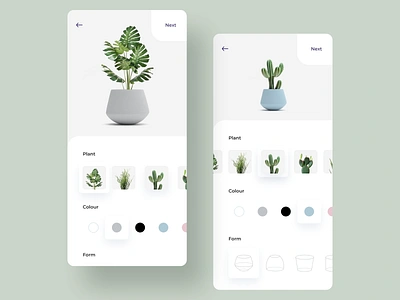 Daily UI 033 Customize Product ceramics challenge customization dailyui dailyui033 design ecomerce mobile options phone plants product design settings shop ui ui details ui elements ux