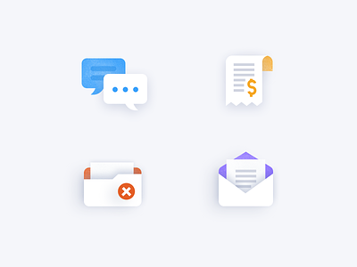Icons for deal's statuses analytics app bill bubble cancel check crm dashboards folder icon design icon set iconography icons illustration letter message payment profity simple texts