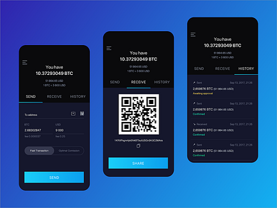 Crypto wallet account app application banking bitcoin crypto crypto exchange crypto wallet cryptocurrency cryptocurrency app cryptowallet mobile mobileapp mobileui qr send money ui ux wallet