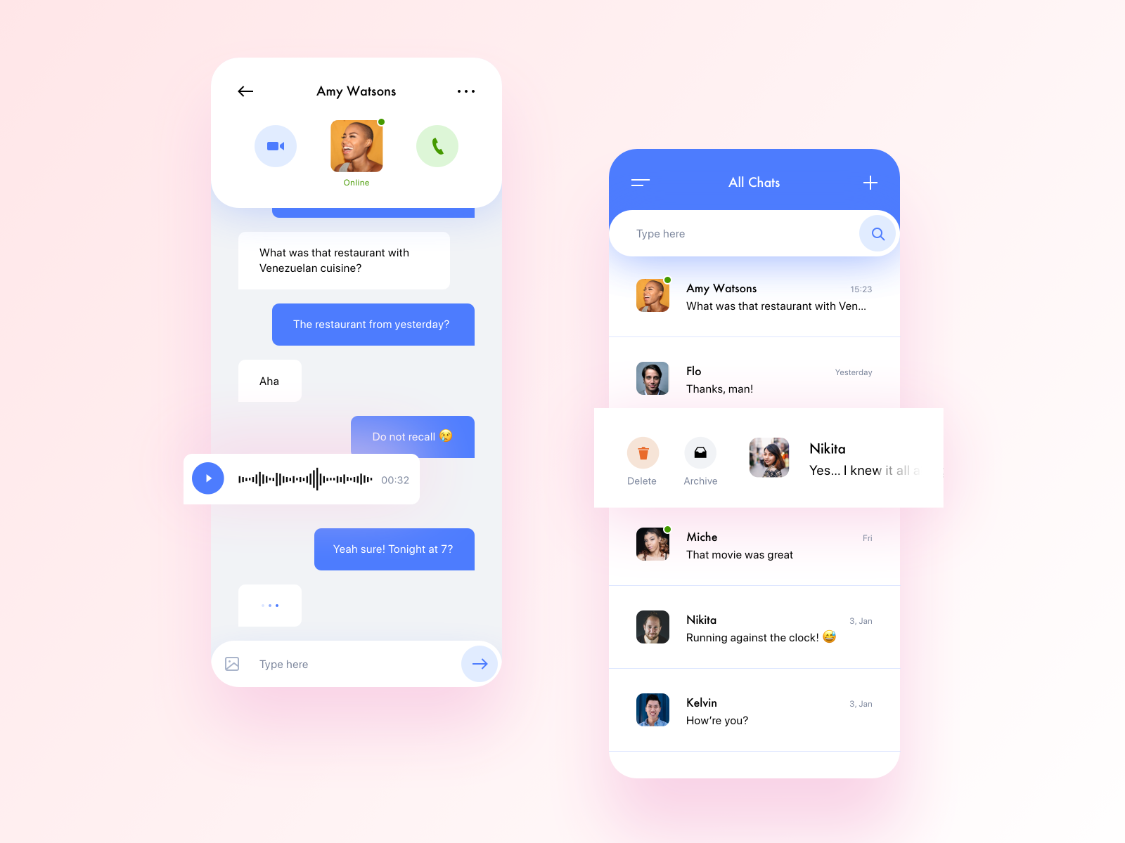 Daily UI 013 Direct Messaging by Olga Chernenka on Dribbble