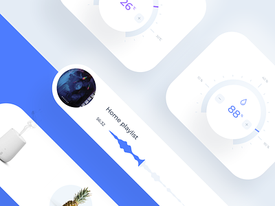 Daily UI 021 Home Monitoring Dashboard ac app cards challenge concept dailyui dailyui021 dashboard design interface mobile monitoring player scent smart home temperature ui ui elements ux web app