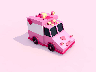 Pink car c4d