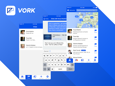 Vork communication communities ios iphone networks ui ux