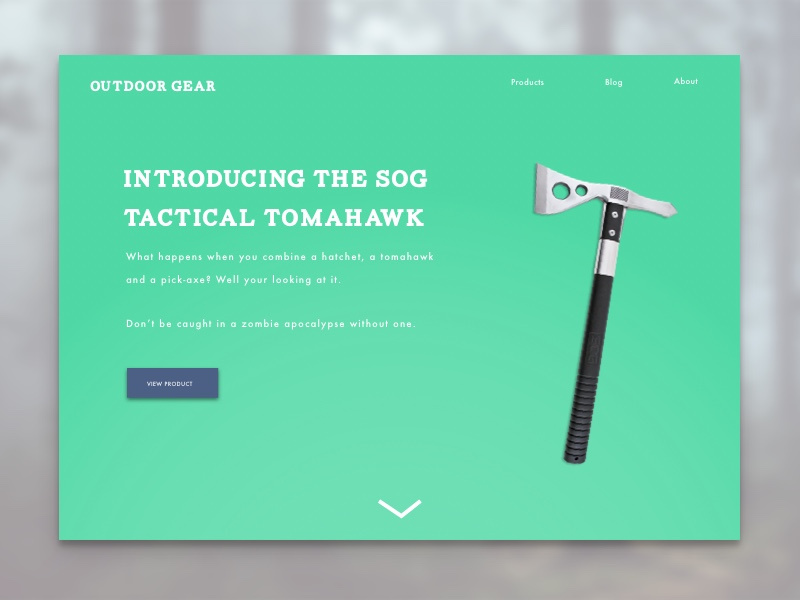 Daily Ui #003 landing page simple outdoor product action to call dailyui