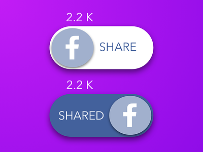 Daily Ui #009 blue button component dailyui facebook icon material purple share social toggle ui