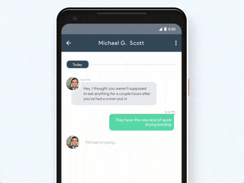 Daily UI #13 Messaging App animation app daily dailyui gif messaging principle the office ui ux