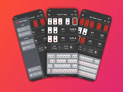 POC - Poker Odds Calculator app app design clean concept creative design figma flat graphic design mobile poker simple ui ui design uidesign uiux user experience user interface ux vegas