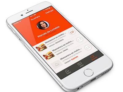 User profile food iphone profile ui ux vouchers