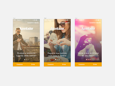 Onboarding App Apontador android ios mobile ui ux