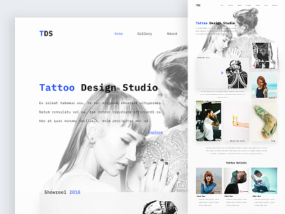 Tattoo Design Studio Light Style interface tattoo ui web web design