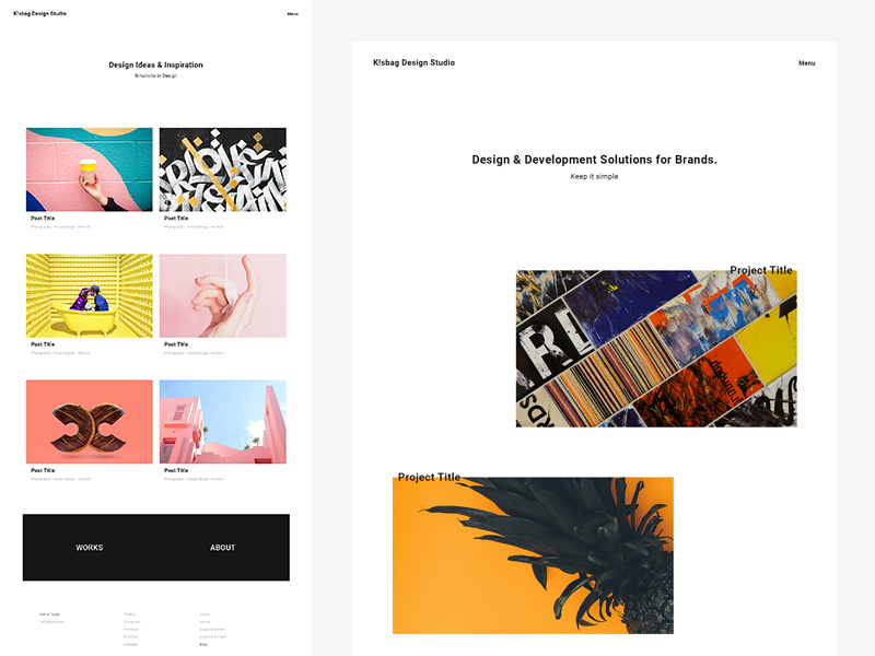 K!sbag Free Minimal Portfolio Website css html freebie free bootstrap development web design web