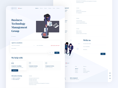 Business Technology Company Landing Page business company consultation corporate design europe group landing page latvia management people research riga security solutions support team technology ui ux world