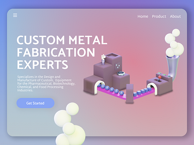 Factory illustration 3d app design graphic design illustration typography ui ux web design website