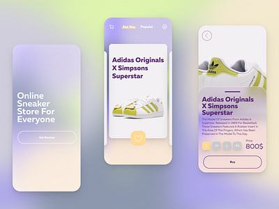 Ecommerce Mobile App app app design design ecommerce fashion fashion app gradient ios marketplace mobile mobile app mobile ui product design shoes shopping cart store ui ux uxui