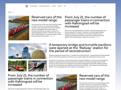 News Section article blog clean landingpage news news website newsfeed newspaper podcast product design railways story typography ui ui ux user experience user interface ux website design white