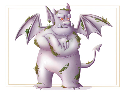Gargoyle character design for inktober 2022