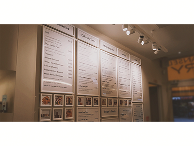 Dominique Ansel Bakery London. Menu Wall