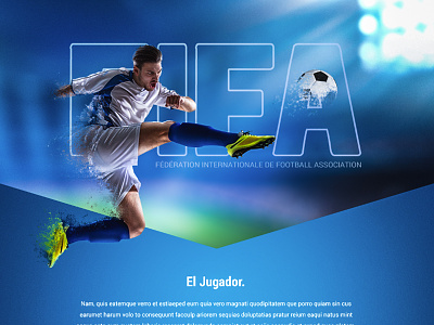League Player disintegration dynamic effect fifa landing layout page pixel player responsive soccer