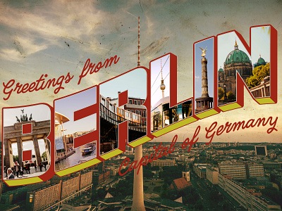 Berlin Postcard design graphic design illustration photoshop postcard typography