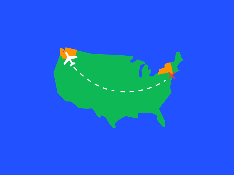 Ronik’s crossing U.S.A! animation flat html5 illustration vector