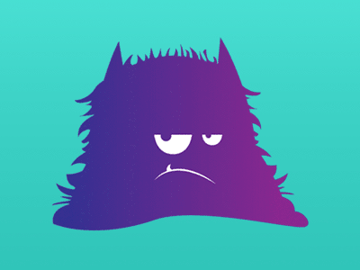 Grumpy Monster after effects animation illustration messages stickers vector art