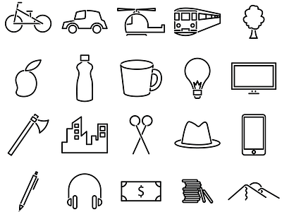 Icons with Spacing Lines design graphic design icons illustration vector