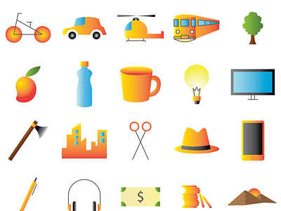 Icons With Gradients design graphic design icons illustration vector