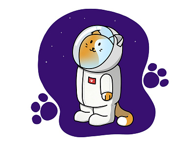 Cat In Space astronaut cat drawing ipad procrate space