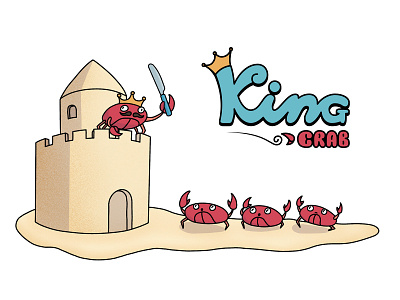 Kingcrab crab crabs fun art illustration ipad ipad pro king knife pro create sand castle