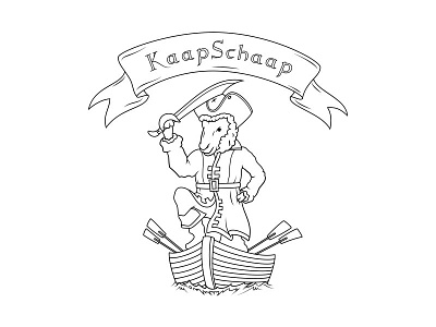 KaapSchaap affinity designer boat brand design drawing illustration ipad pirate pirates procreate ribbon rowing boat sea sheep ship
