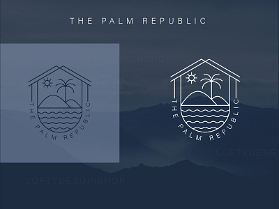 The palm republic creative logo design graphic design illustration line art logo line logo logo logo design minimalist logo modern logo typography