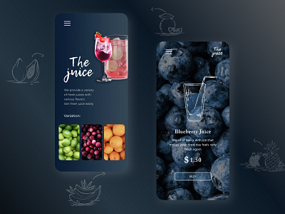 The juice - Cocktail App app branding case creative design followme graphic design juice mobileapp ui ux