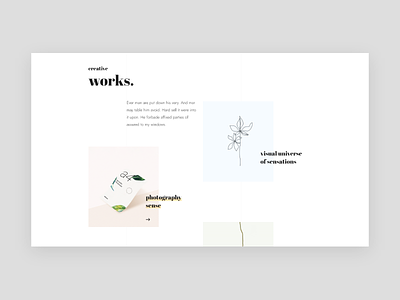 Work section layout clean design interface minimal style trendy typography ui ux web website