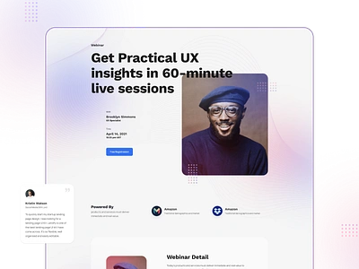 Layout for Webinar clean color design designer event interface minimal modern tech typography ui ux visual web