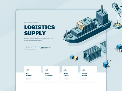 Logistics-Layout Pack clean delivary design illustration interface layout logistics minimal service simple clean interface style typography ui ux web web design website
