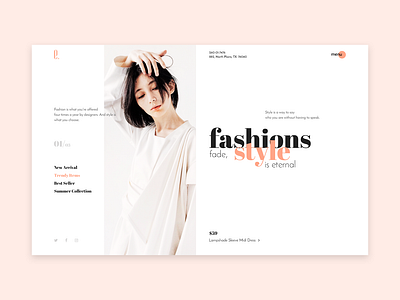 Fashion - Concept Exploration art clean clear design graphic interface minimal simple simple clean interface style trendy typography ui web website