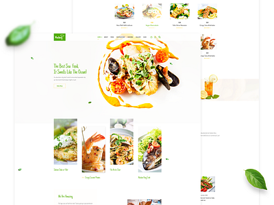 Seafood Restaurant website for Mealbarg clean clear design graphic interface minimal responsive restaurant sea food simple simple clean interface trendy typography ui ux web website