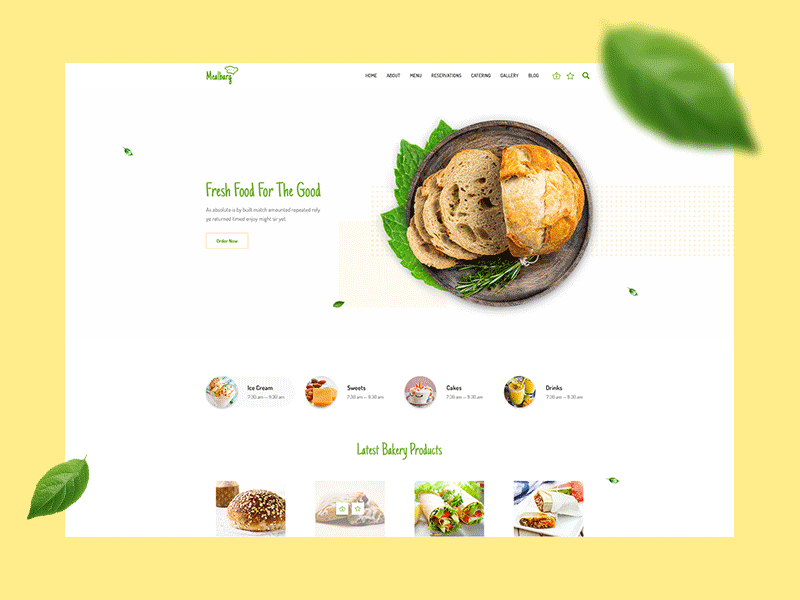 Home page version - Bakery bakery blog clean clear design hotel interface responsive restaurant sea food simple simple clean interface style trendy typography ui ux web website