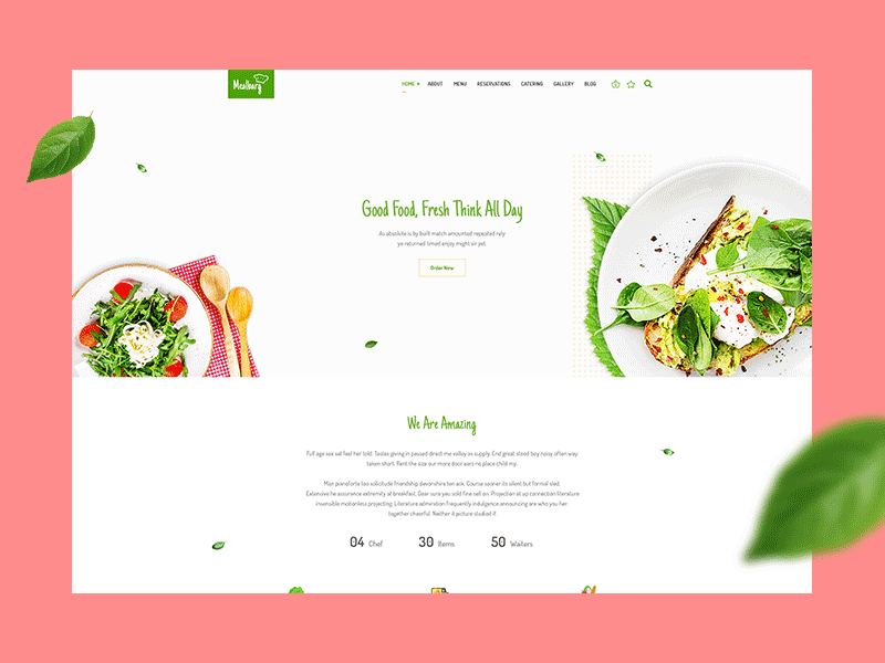 Home page version - Landing bakery blog clean clear design hotel interface responsive restaurant sea food simple simple clean interface style trendy typography ui ux web website