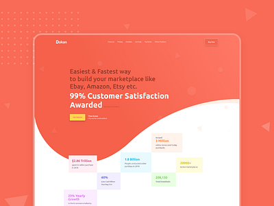 Dokan - landing page design interface minimal simple clean interface style typography ui ux web website