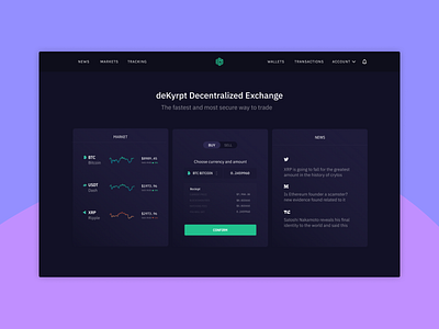 Cryptocurrency Dashboard Dark UI crypto cryptocurrency dark ui dashboard dashboard ui ui design uidesign uiux