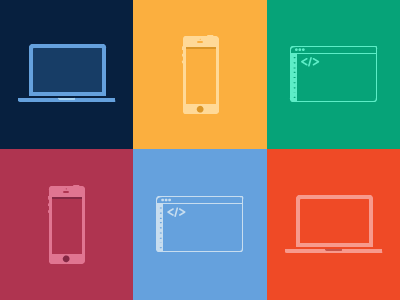 Flat icons code colors design devices flat icons iphone macbook ui user interface ux web design