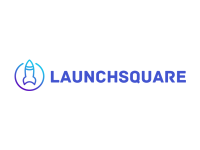 LaunchSquare Logo blue brand branding logo logo design launch rocket square ui ui design web design web