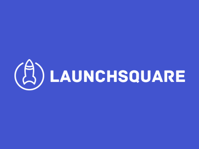 LaunchSquare Logo blue brand branding logo logo design launch rocket square ui ui design web design web