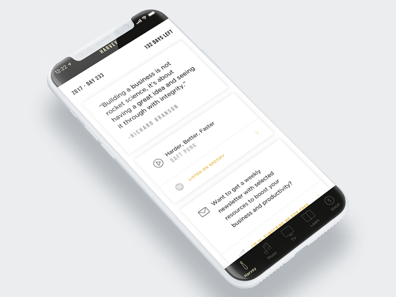 Harvey app - Activity ios clean screen interface harvey iphone mobile iphone x ui ux