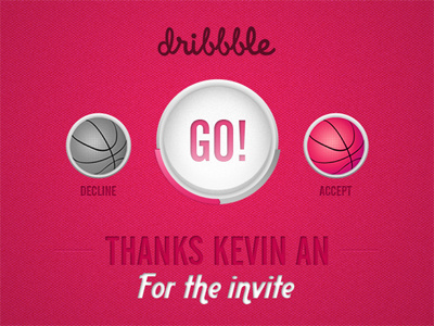 Dribbble Thanks debut dribbble invitation invite kevin an texture thanks