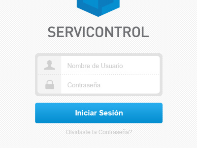 ServiControl blue design gray login ui user interface design web