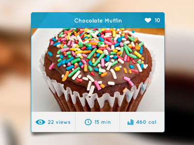 Recipe widget blue food rebound ui user interface design ux web widget