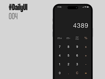 #DailyUI Challenge 004 - Calculator (Braun inspired for app)