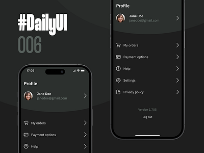 #DailyUI Challenge 006 - User Profile 006 app daily ui daily ui 006 dailyui dailyui 006 dailyui006 dark mode darkmode design figma mobile order profile ui user profile